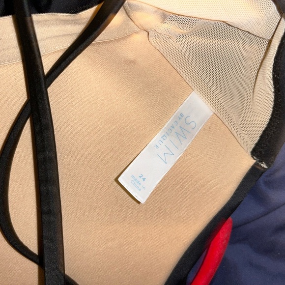 SWIM BY CACIQUE TANKINI SWIM TOP coral built in bra 42DD - Picture 3 of 3